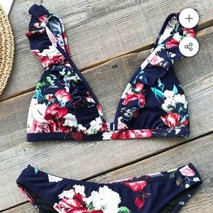 Ruffle floral bikini